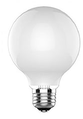 GE Industrial Solutions 28357 LED Bulb, Globe, G25 Lamp, 40 W Equivalent, E26 Lamp Base, Dimmable, Frosted